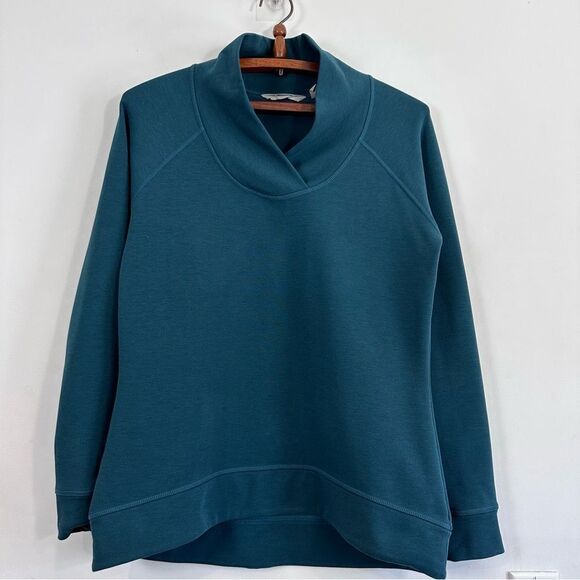 Women's Athleta Teal Crossneck Pullover Sweater Size M - Picture 1 of 8